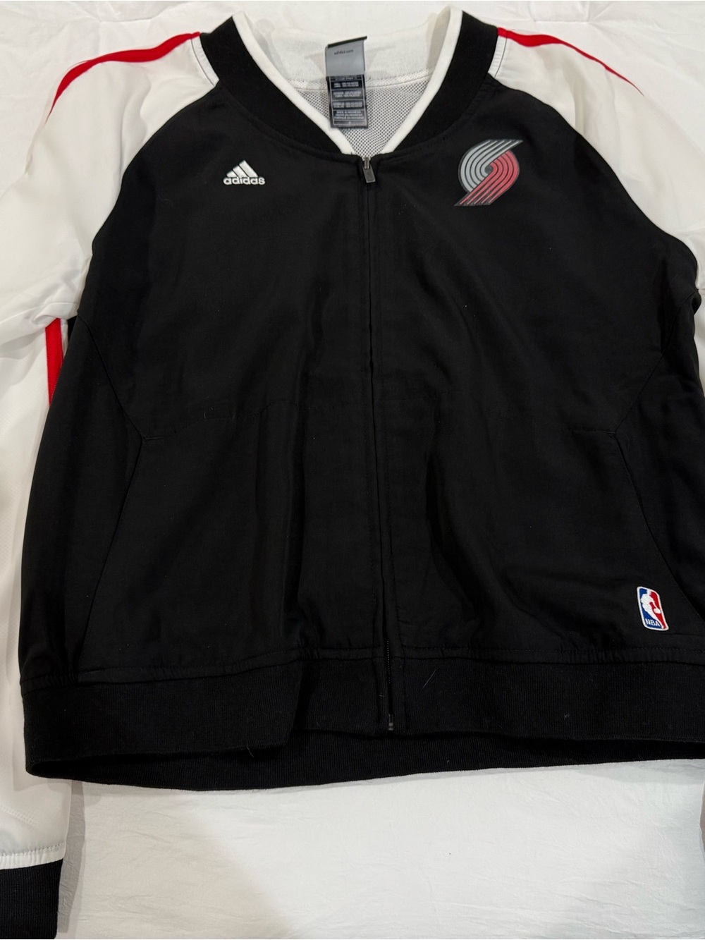 Adidas Women’s M Trail Blazers Full-Zip Jacket - Black/White/Red